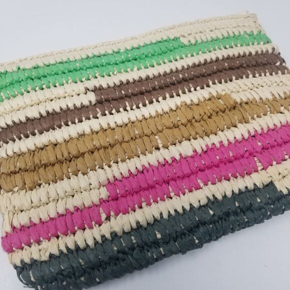 NWOT. Retro straw style wristlet bag. Multicolor rattan, straw. - Picture 2 of 10